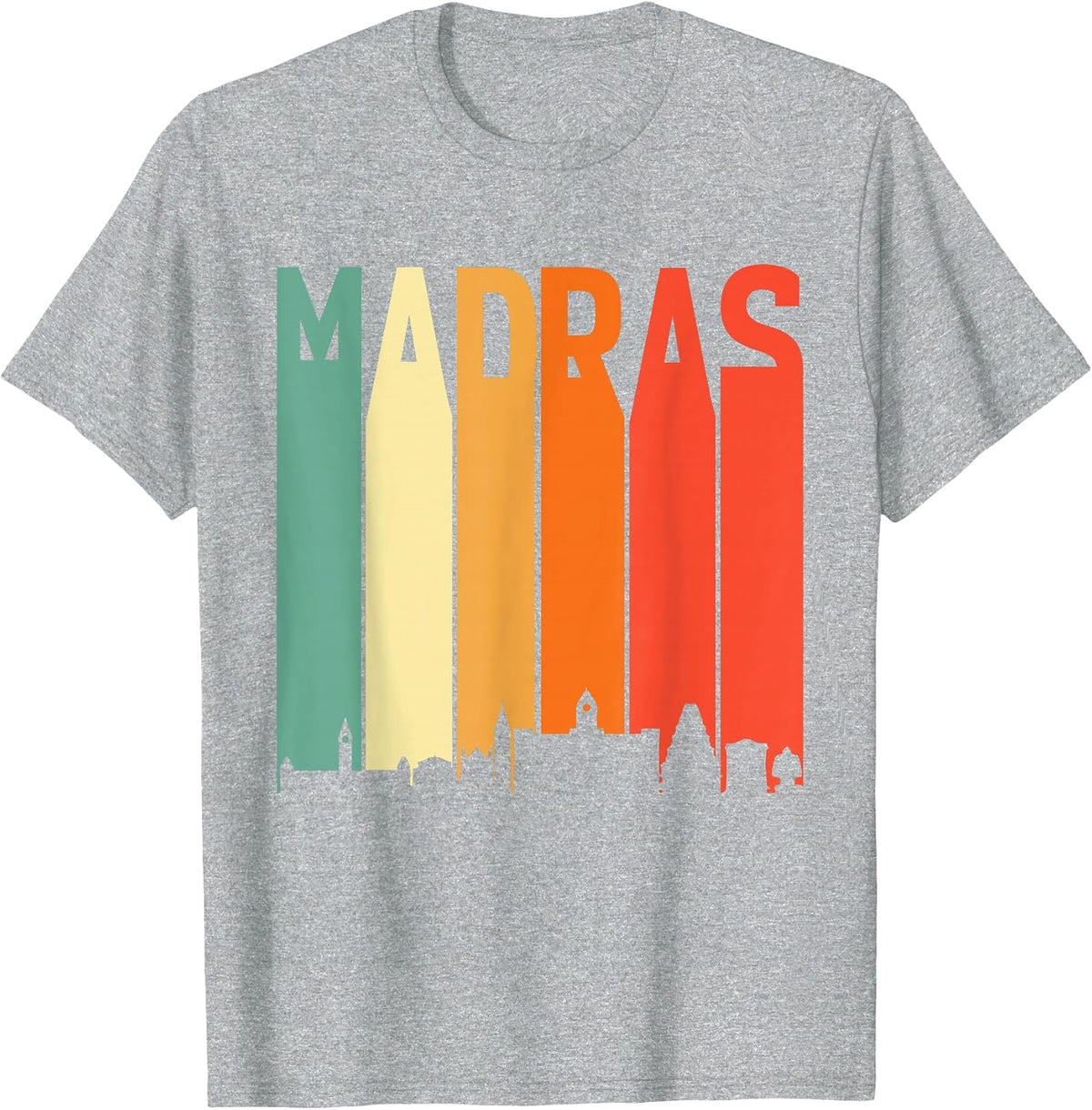 Madras Chennai Skyline Tamil Language Culture T-Shirt - Heather Grey