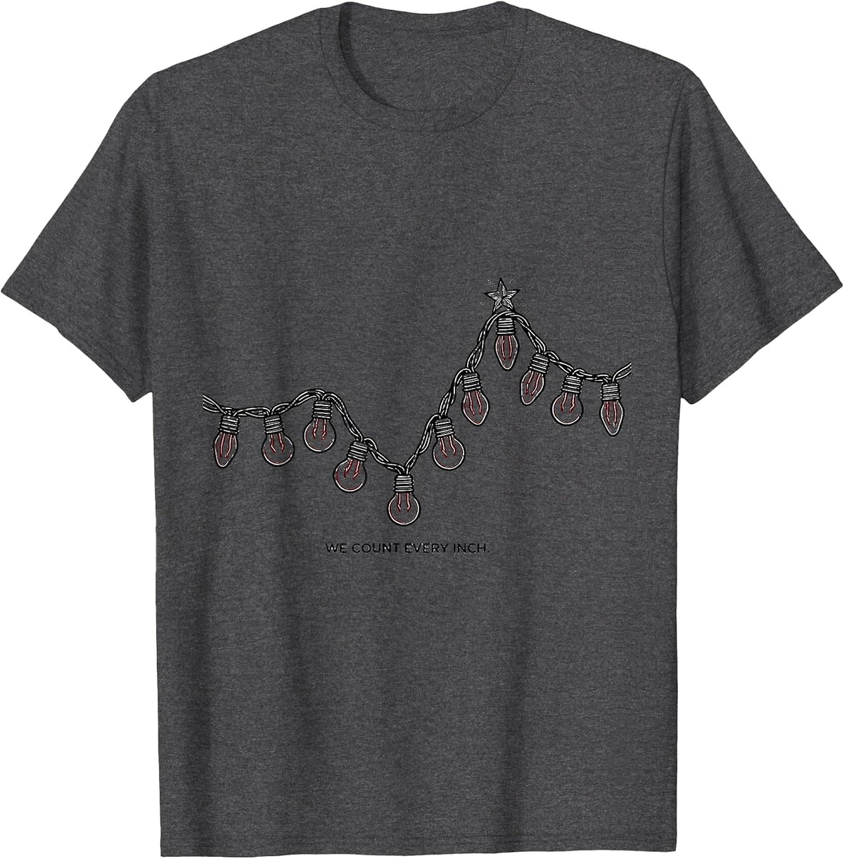 We Count Every Inch Line Art Special Education Teacher T-Shirt - Dark Heather Grey