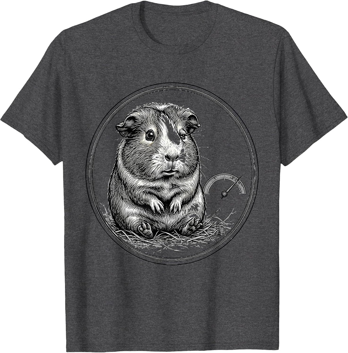 Guinea Pig Exhausted Badge Sarcastic Meme Humor T-Shirt - Dark Heather Grey