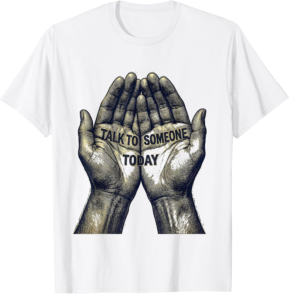 Men's Talk to Someone Today Suicide Awareness Design T-Shirt - White