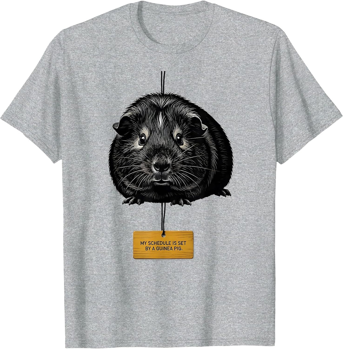 Men's My Schedule Is Set By A Guinea Pig Funny Guinea Pig Lover T-Shirt - Heather Grey