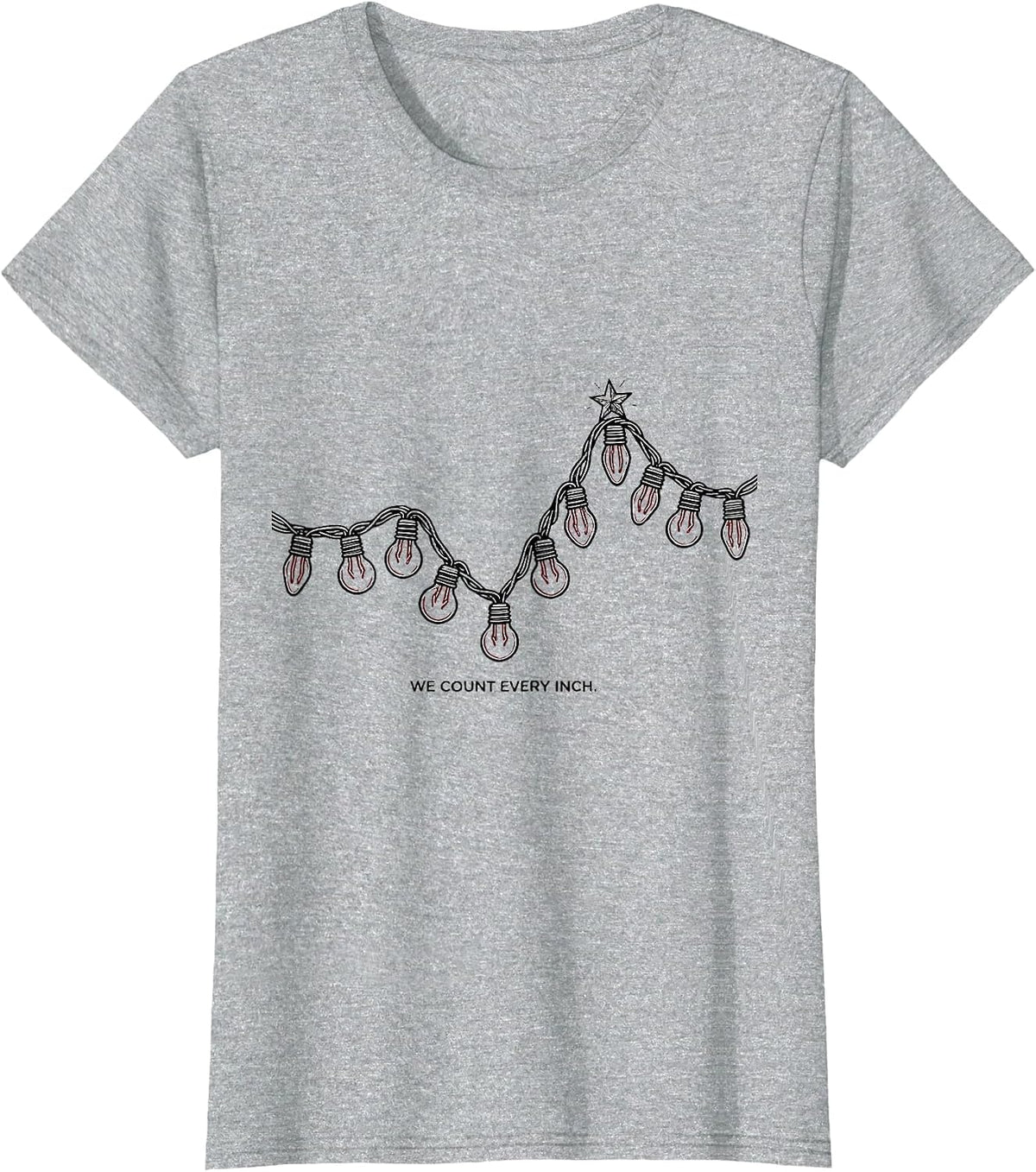 We Count Every Inch Line Art Special Education Teacher T-Shirt - Heather Grey