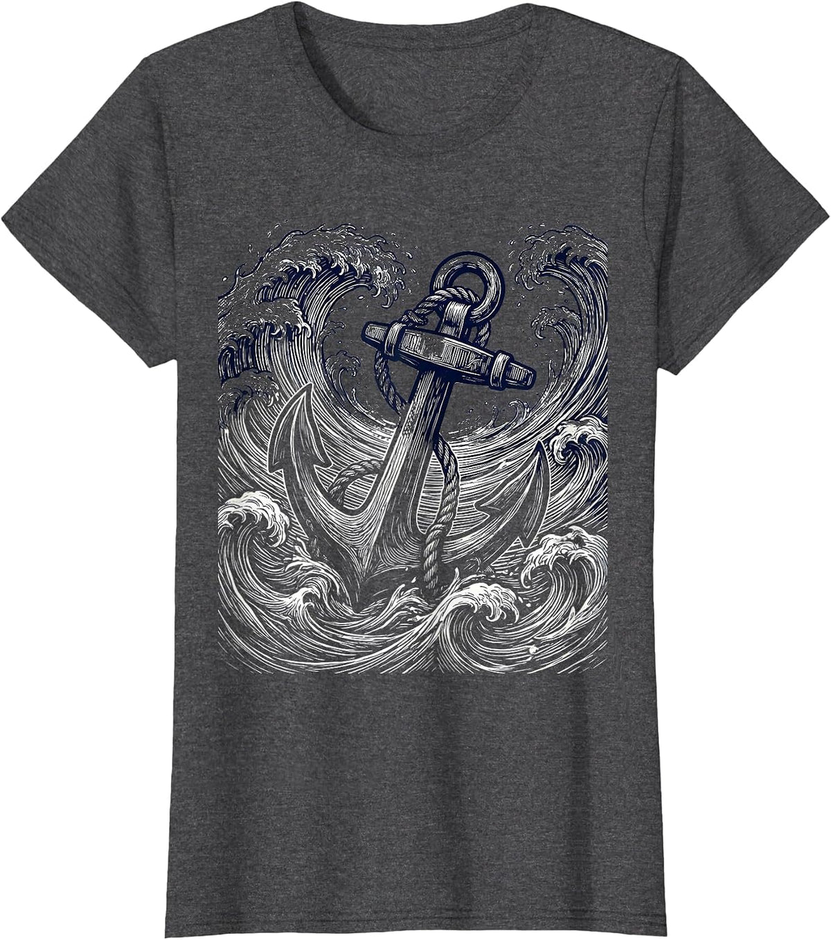 Women's Anchor in the Storm Suicide Prevention Awareness T-Shirt - Dark Heather Grey