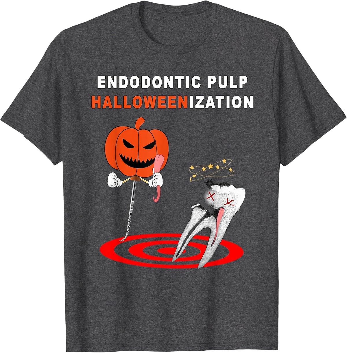 Endodontist Dentist Halloween Funny tee T-Shirt - Dark Heather Grey