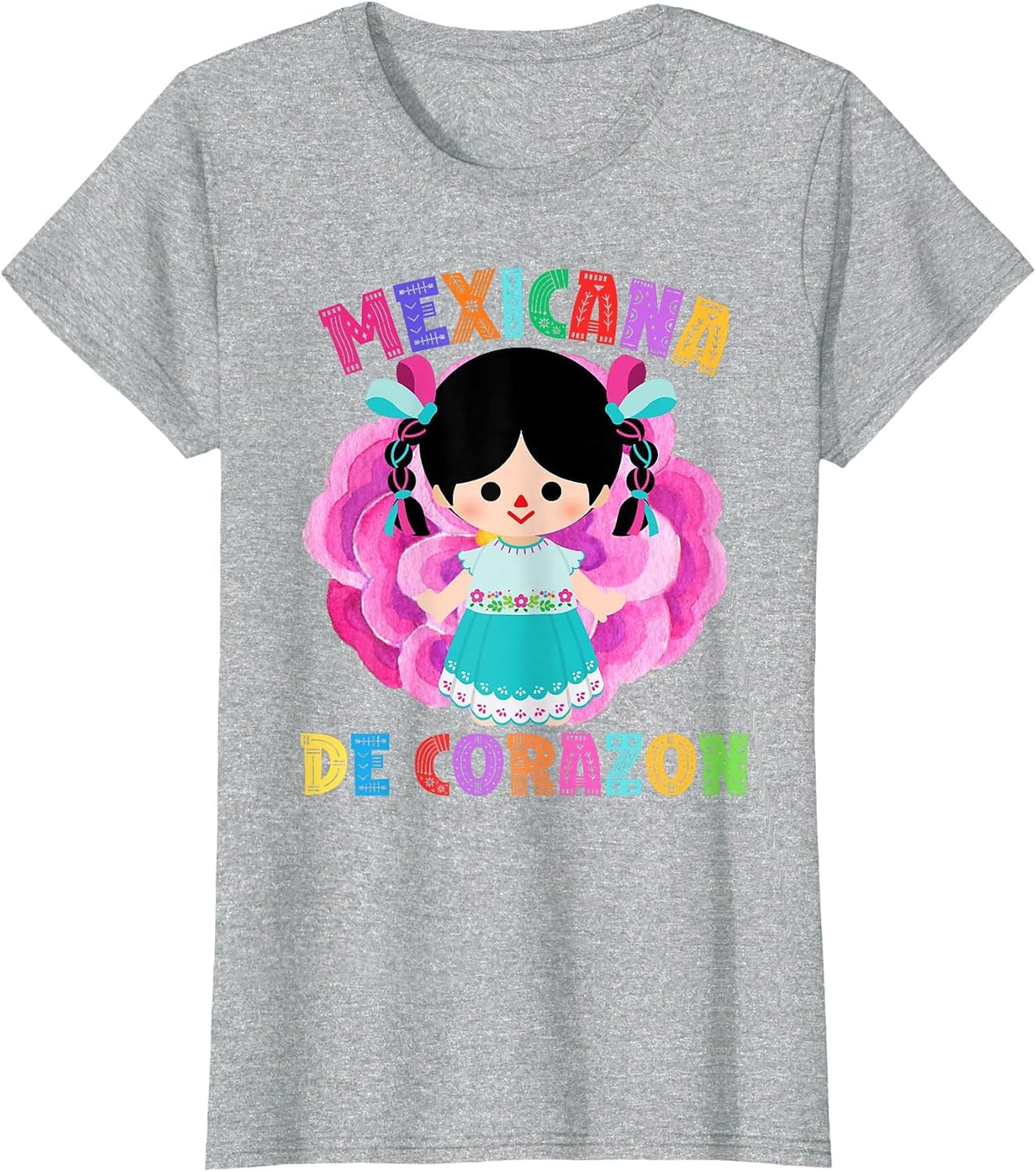 Mexicana De Corazon Muñeca Lelé, Mexican Rag Doll T-Shirt - Heather Grey