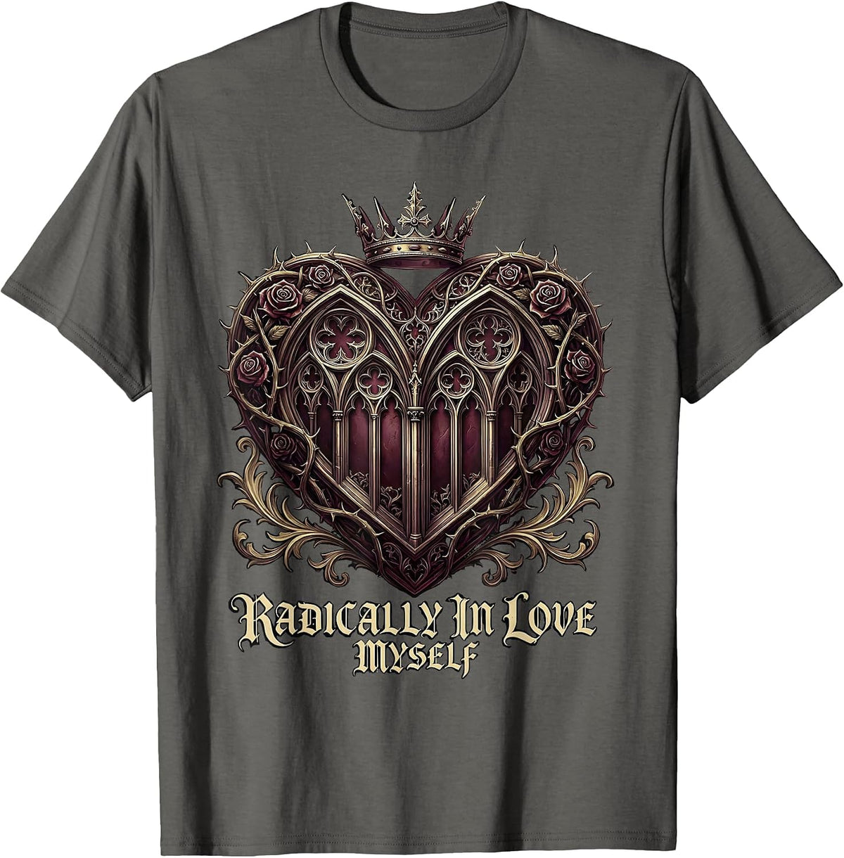 Radically In Love Myself Self-Love Design T-Shirt - Asphalt Grey