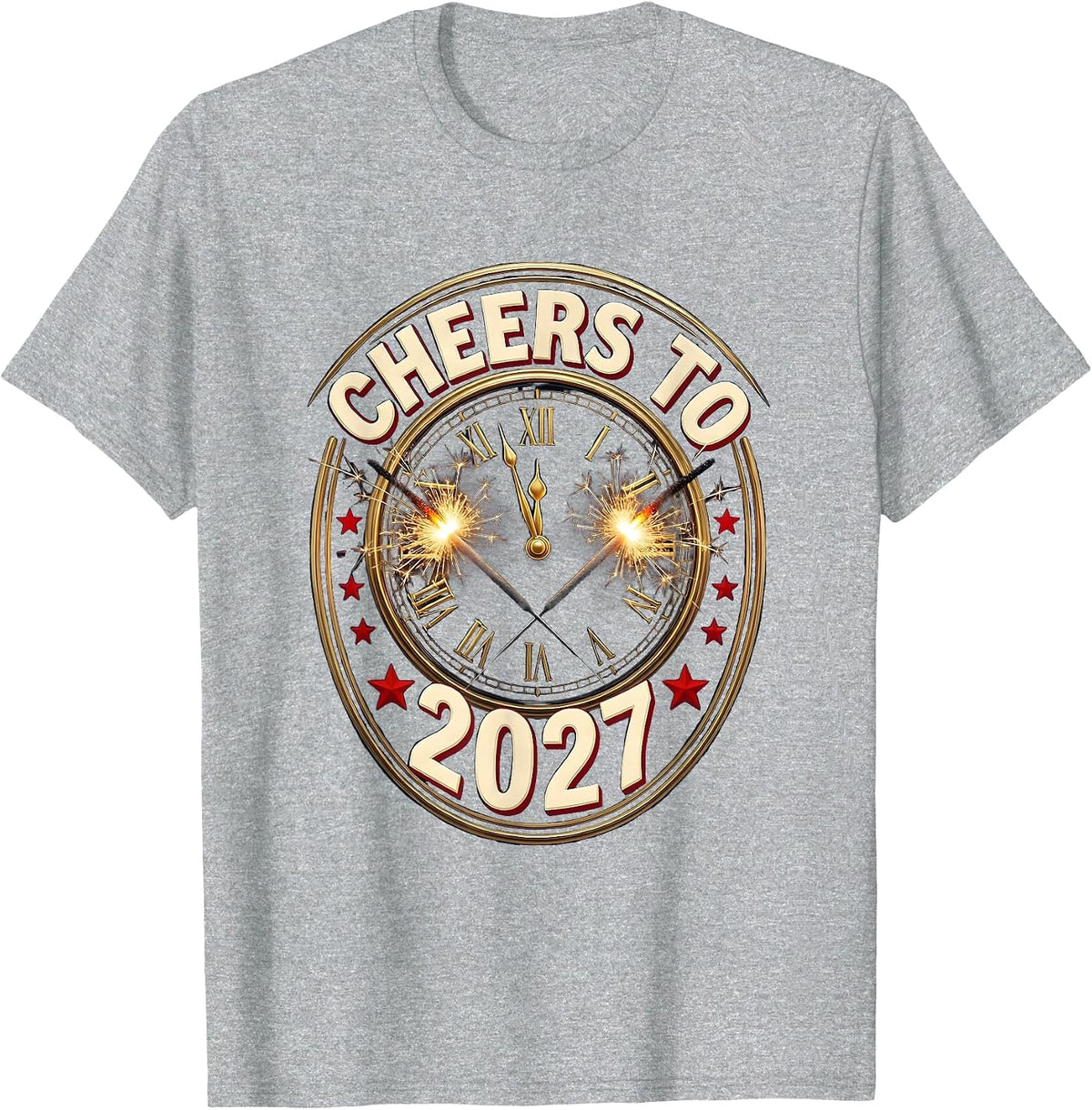 Men's Cheers To 2027 Emblem Novelty Party Countdown T-Shirt - Heather Grey