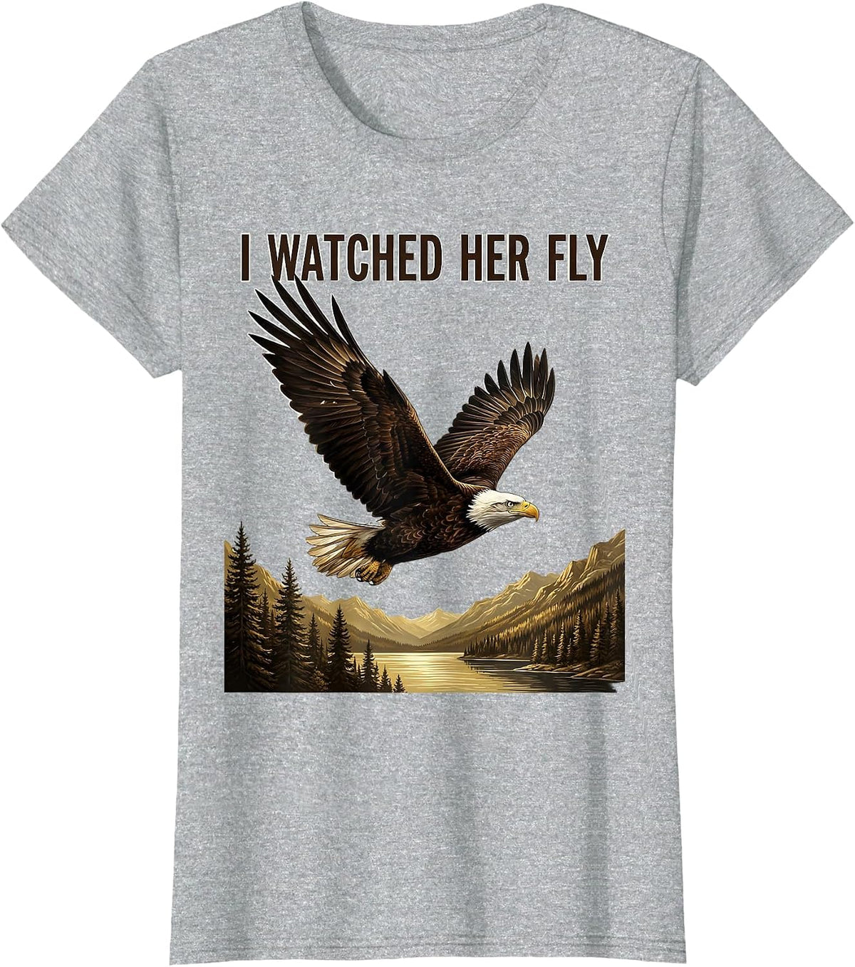 I Watched Her Fly Memorial Big Bear Lake Eagle Fan Tribute T-Shirt - Heather Grey