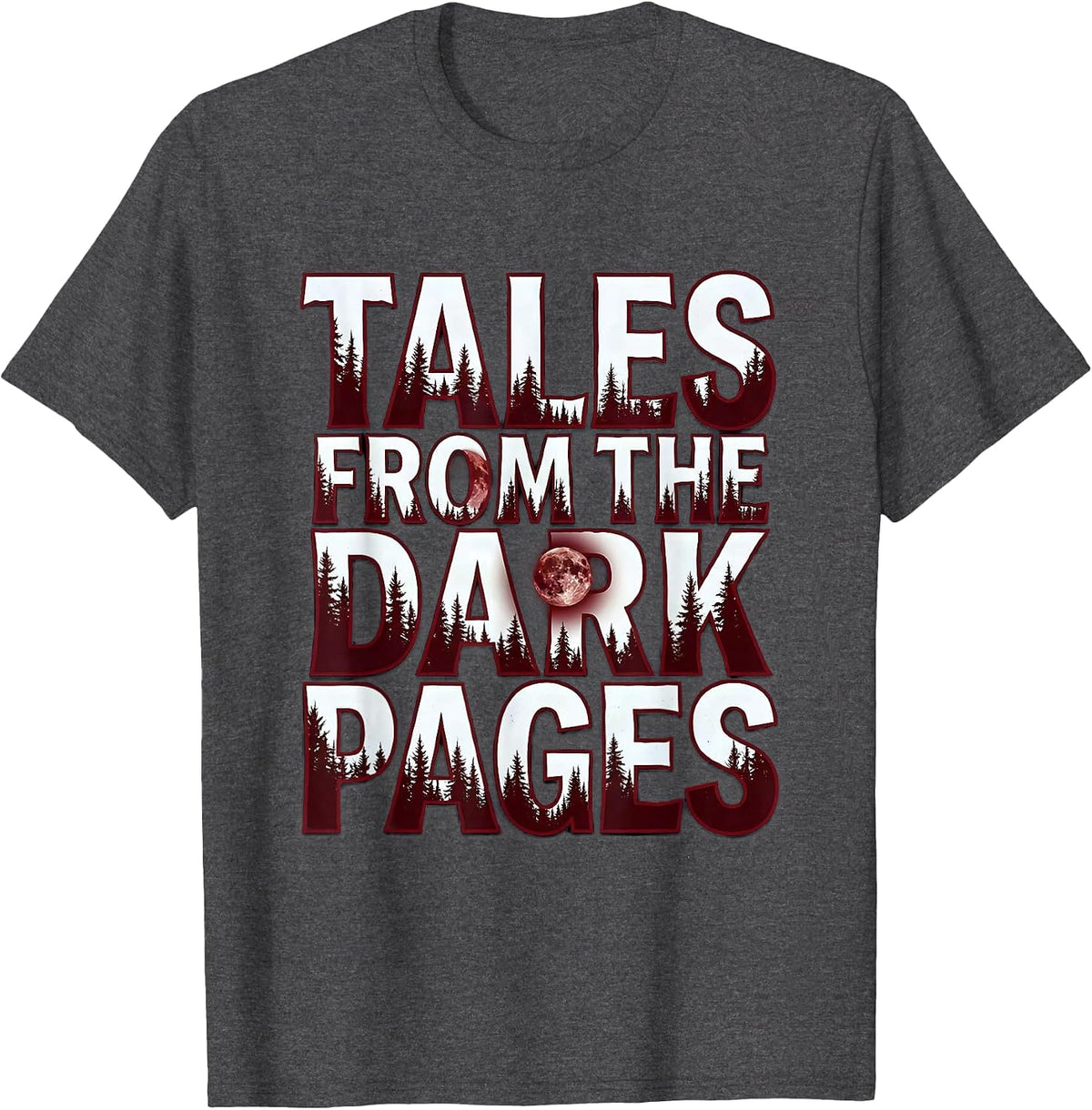 Men's Tales from the Dark Pages Halloween Raven Design T-Shirt - Dark Heather Grey