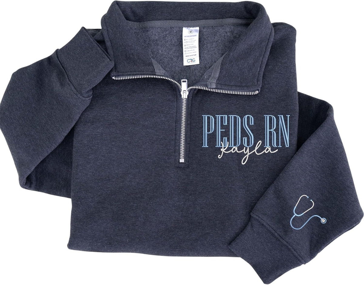 Chillever Personalized Embroidered Nurse Sweatshirt for Women, Custom Name & Specialties (ER, RN, NP, L&D), Nurse Gift -