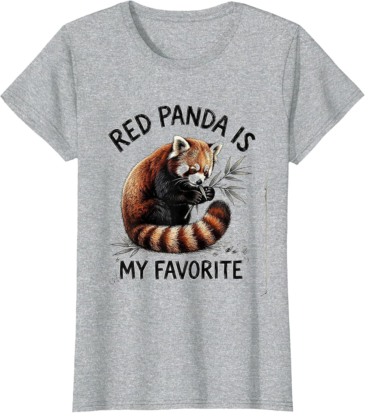 Red Panda Is My Favorite Funny Cute Panda Lover Humor T-Shirt - Heather Grey