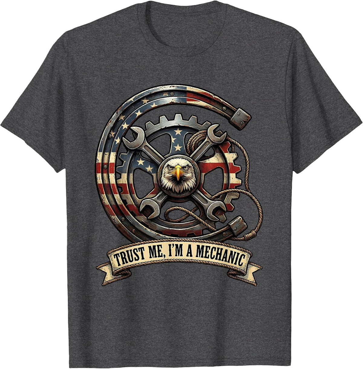 Trust Me I'm a Mechanic Funny Trade Design T-Shirt - Dark Heather Grey