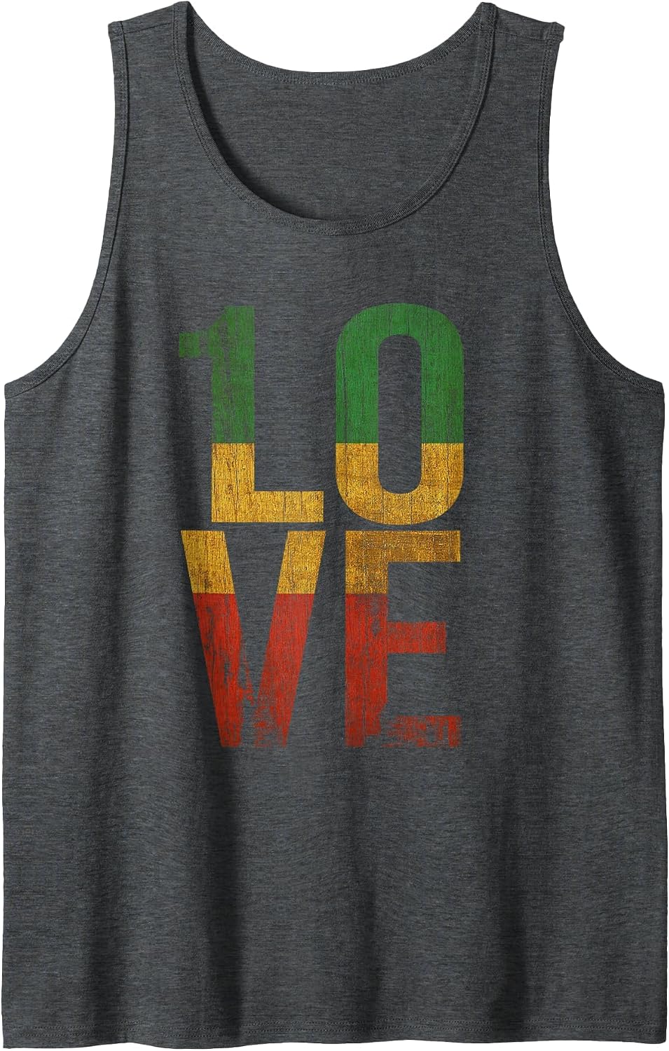 Roots Rock Reggae 1 Love Graphic Design Tank Top - Dark Heather Grey
