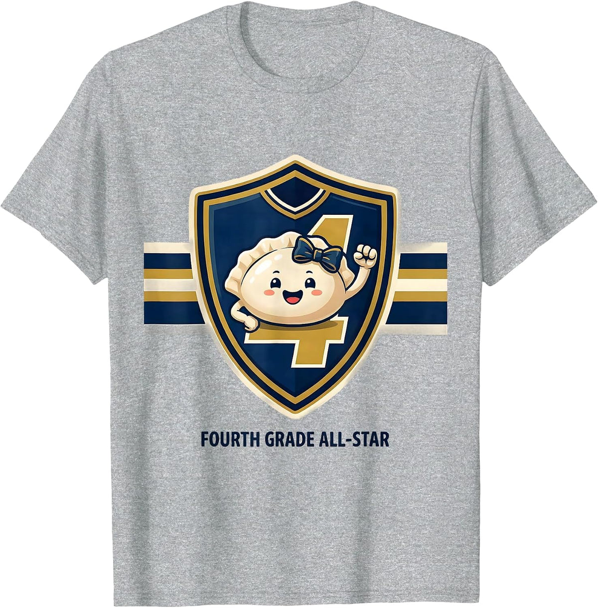Men's Fourth Grade All-Star Cute Dumpling Back to School Girl T-Shirt - Heather Grey