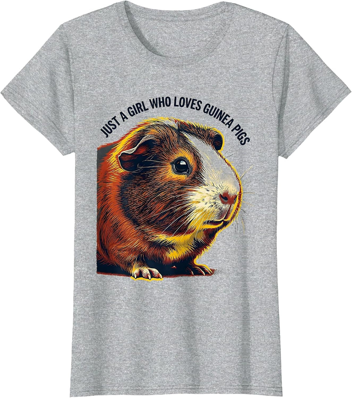 Just A Girl Who Loves Guinea Pigs Funny Pig Lover Gift T-Shirt - Heather Grey