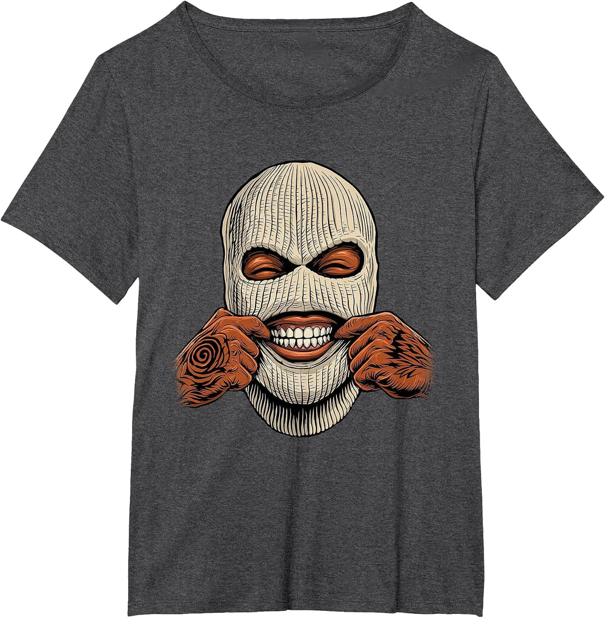 Gangster Ski Mask - 80s 90s Old School Hip Hop T-Shirt - Dark Heather Grey