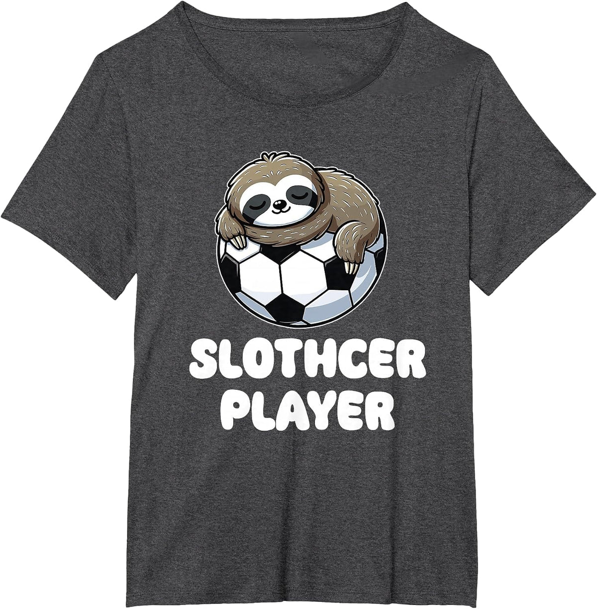 Funny Sloth Soccer Player Slothcer Lover T-Shirt - Dark Heather Grey