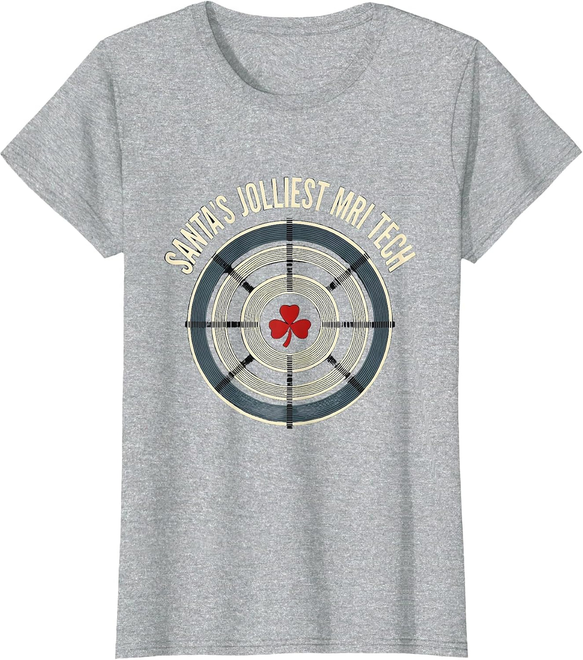 Santa's Jolliest MRI Tech Funny Radiology Tech Christmas T-Shirt - Heather Grey