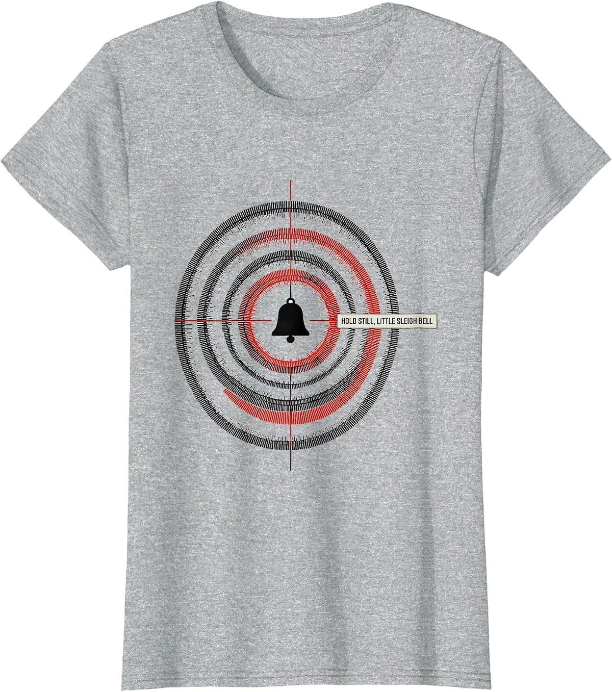 Hold Still Little Sleigh Bell Geometric Radiology Tech T-Shirt - Heather Grey