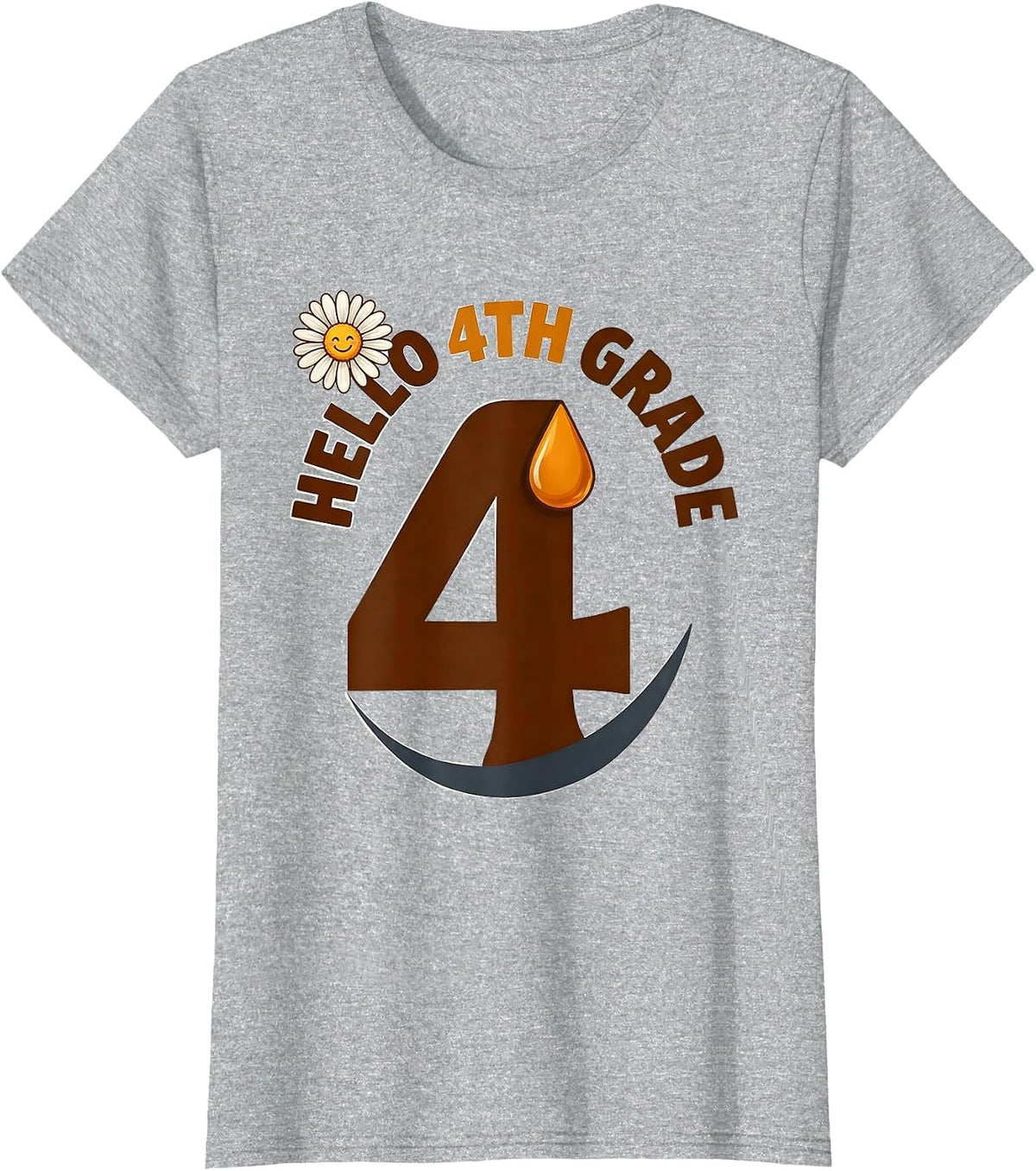 Hello 4th Grade Groovy Back To School First Day Of Fourth T-Shirt - Heather Grey