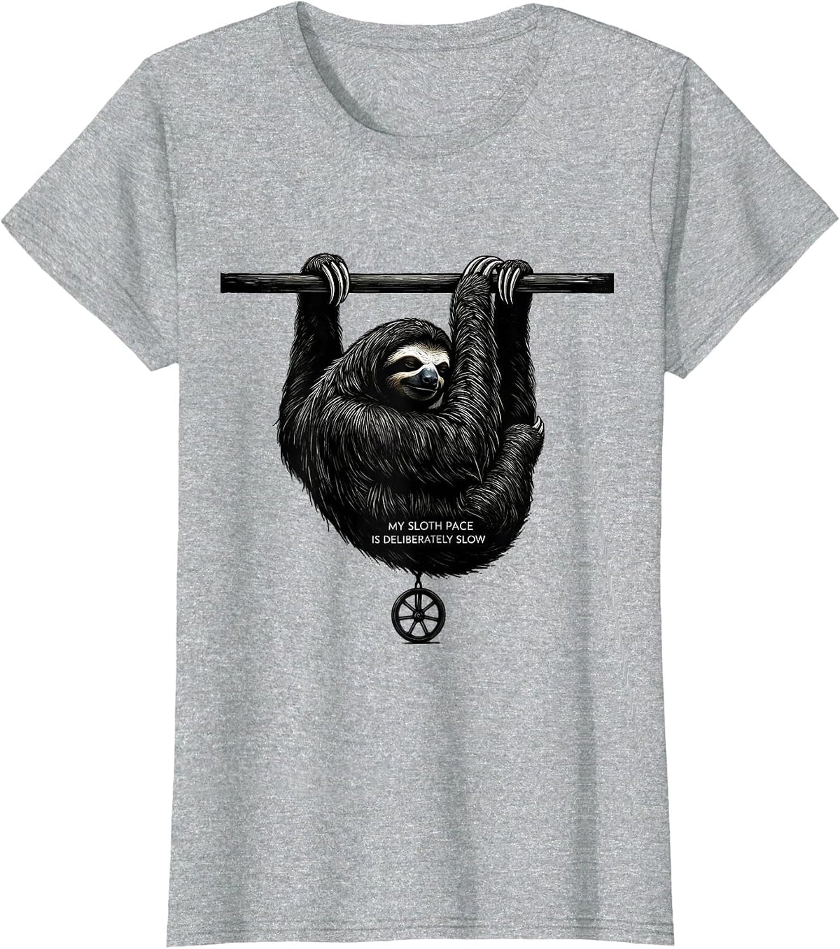 My Sloth Pace Is Deliberately Slow Funny Sloth Lover Humor T-Shirt - Heather Grey
