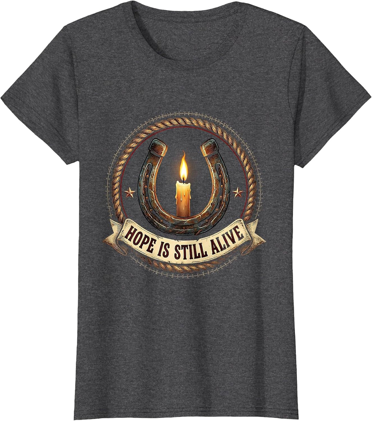 Women's Hope Is Still Alive Suicide Awareness Design T-Shirt - Dark Heather Grey