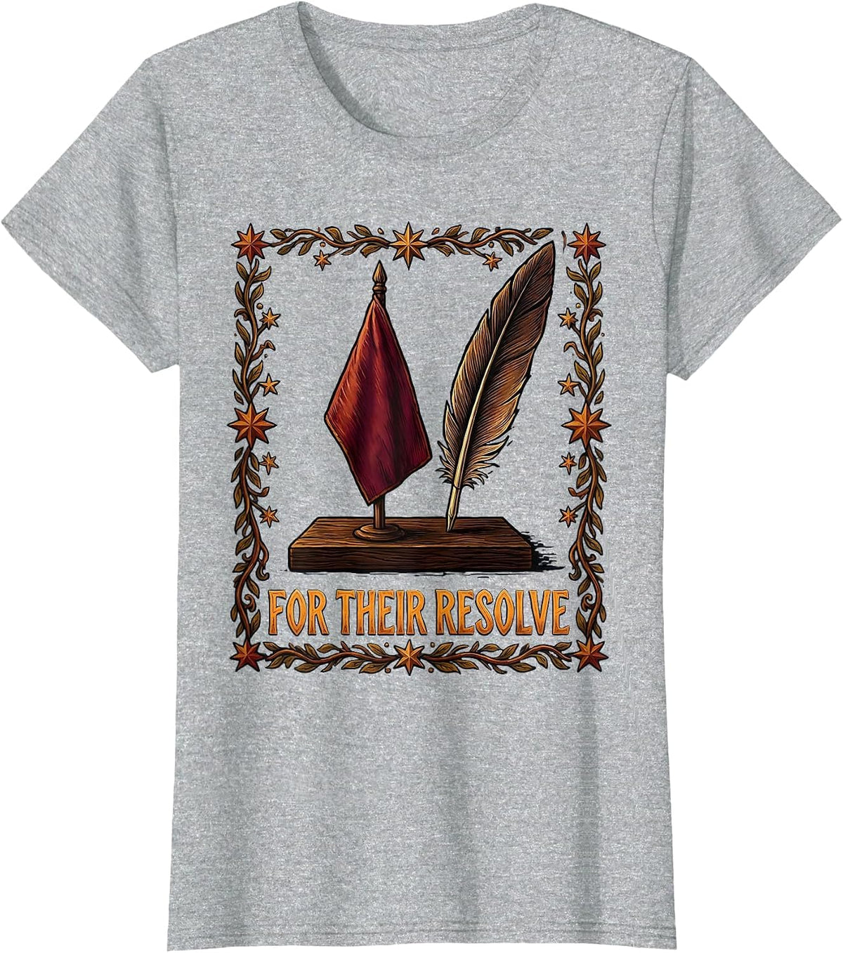 For Their Resolve Vintage Patriotic Memorial Day T-Shirt - Heather Grey