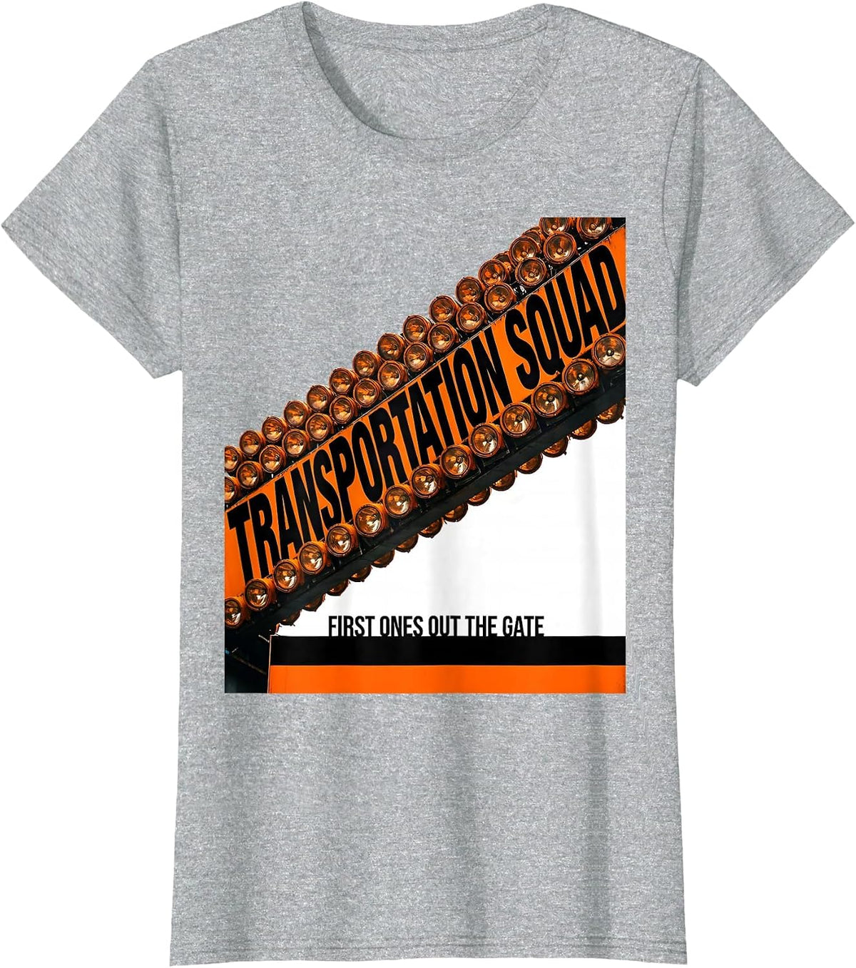 Women's Transportation Squad, First Ones Out The Gate School Bus T-Shirt - Heather Grey