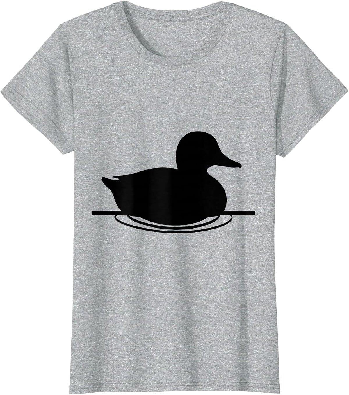 Duck Decoy Floating on Misty Water Camo Design T-Shirt - Heather Grey