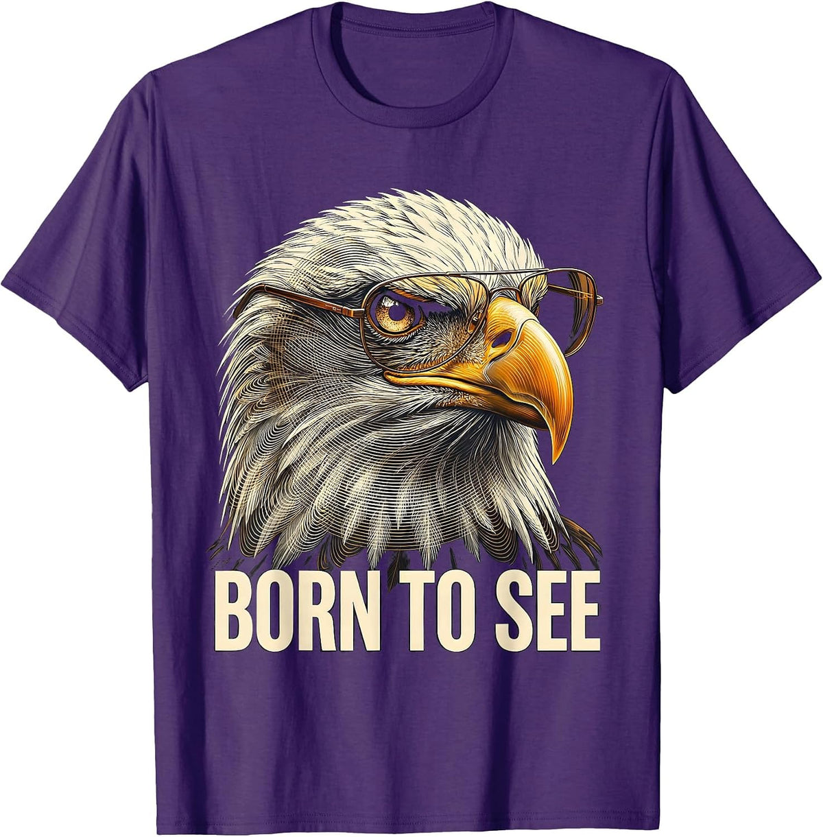 Men's Born To See Eagle Pride Kids Wildlife Lover T-Shirt - Purple