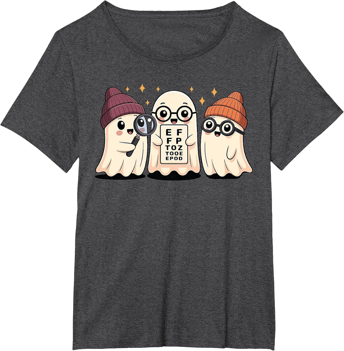 Optometry Halloween Spooky Ophthalmologist Funny Eye Doctor T-Shirt - Dark Heather Grey