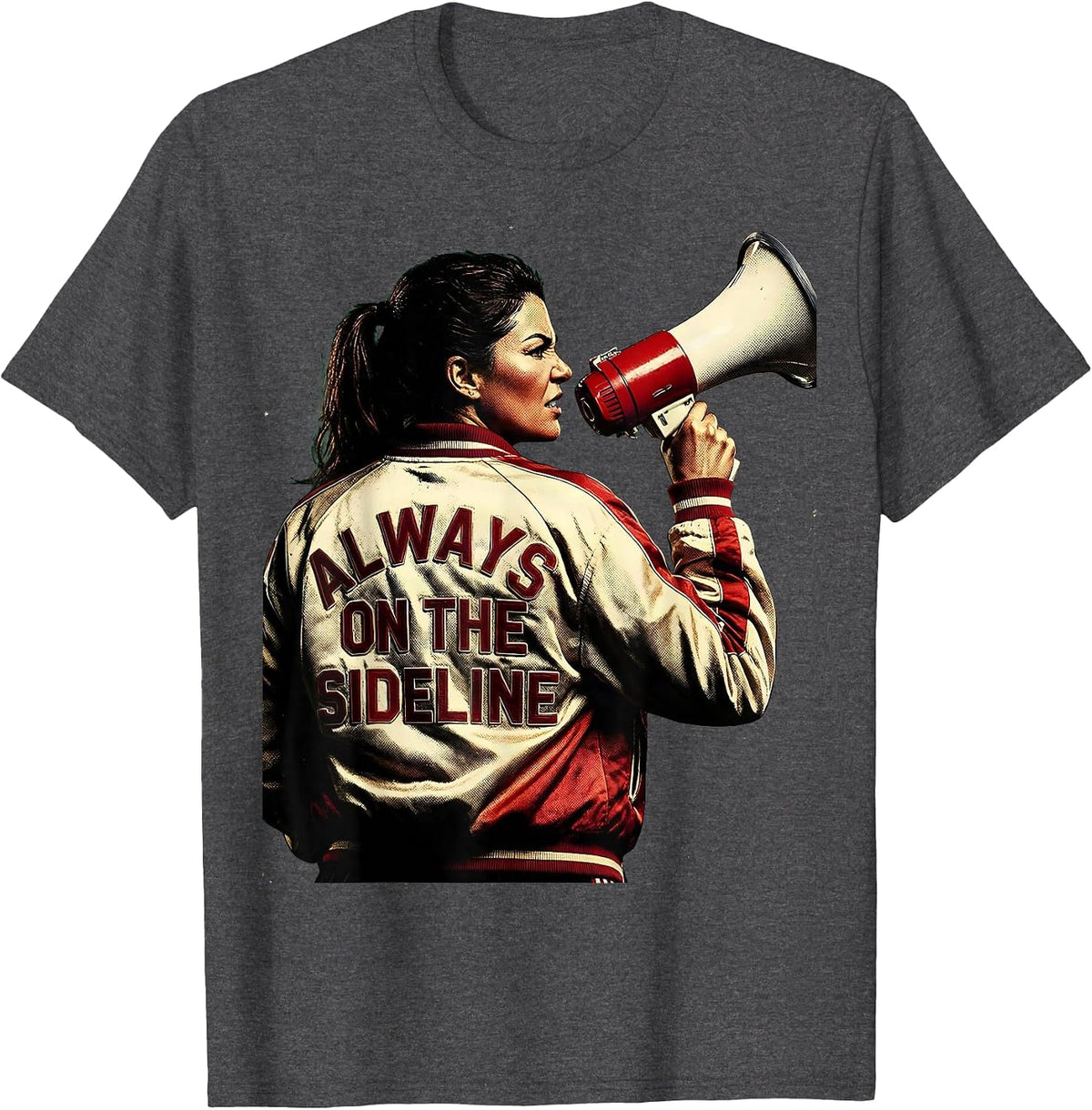 Always On The Sideline Soccer Mom Design T-Shirt - Dark Heather Grey