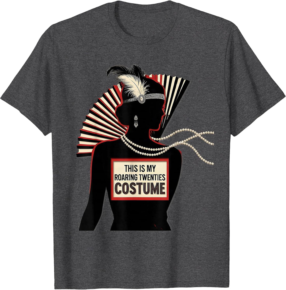 This Is My Roaring Twenties Costume Retro Flapper Party T-Shirt - Dark Heather Grey