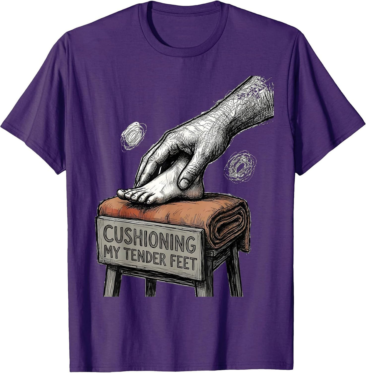 Men's Cushioning My Tender Feet Hand Sketch Nurse Healthcare T-Shirt - Purple