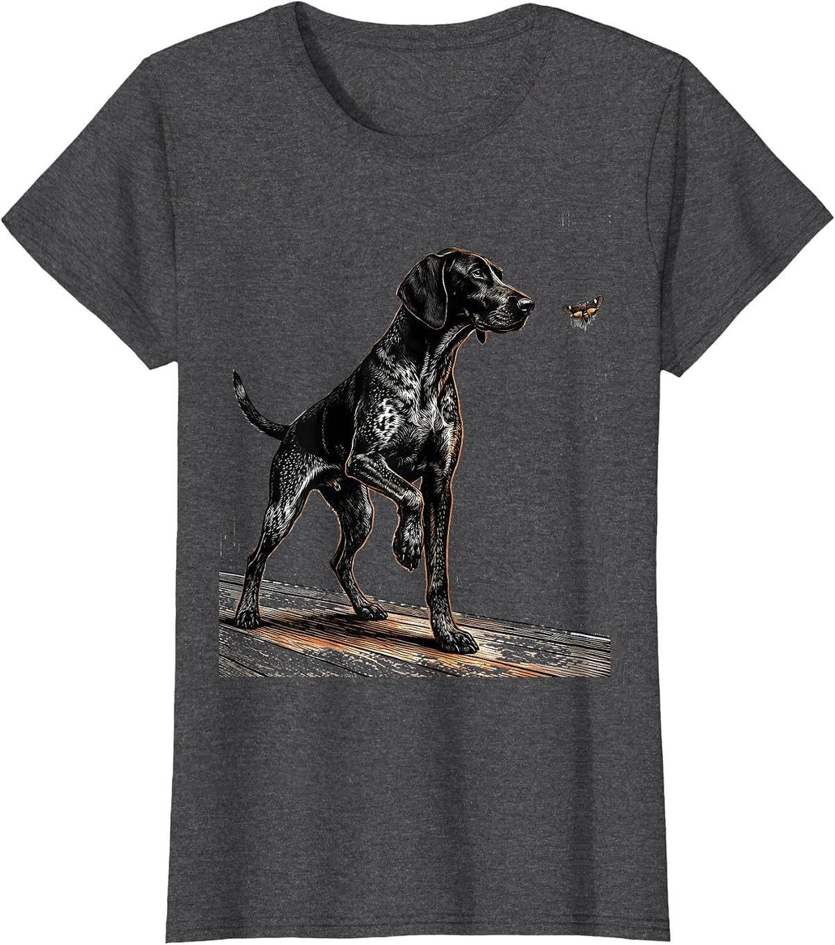 Women's German Shorthaired Pointer Hunting Dog Mom Gift T-Shirt - Dark Heather Grey