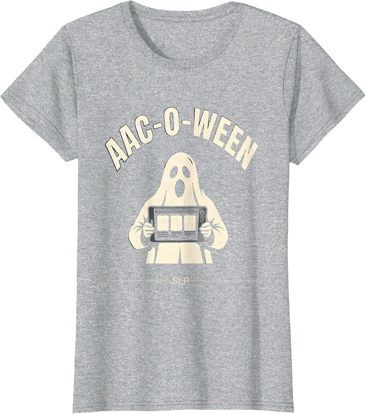 Women's AAC-O-Ween SLP Speech Language Pathology Halloween Therapist T-Shirt - Heather Grey