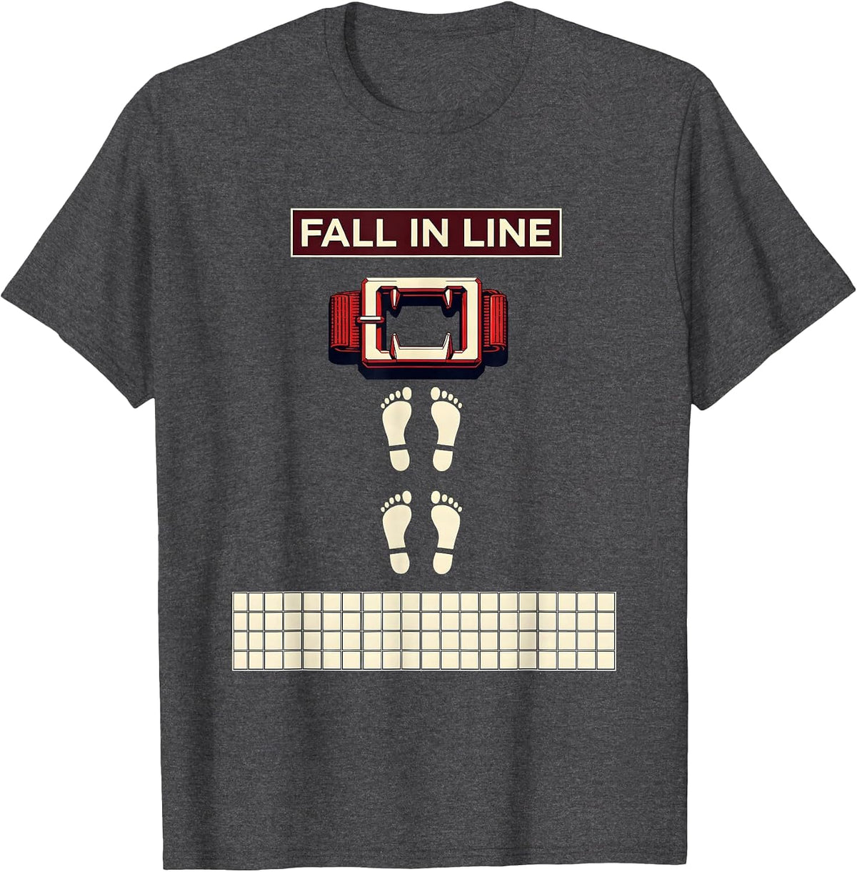 Fall In Line Geometric Physical Therapy PT OT Therapist T-Shirt - Dark Heather Grey