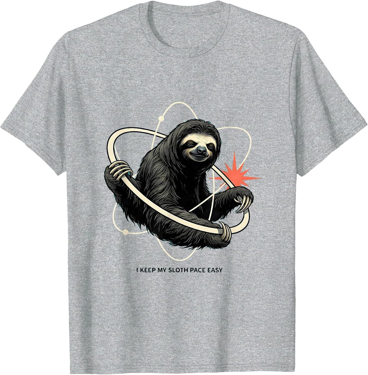 Men's I Keep My Sloth Pace Easy Funny Sloth Lover Gift T-Shirt - Heather Grey