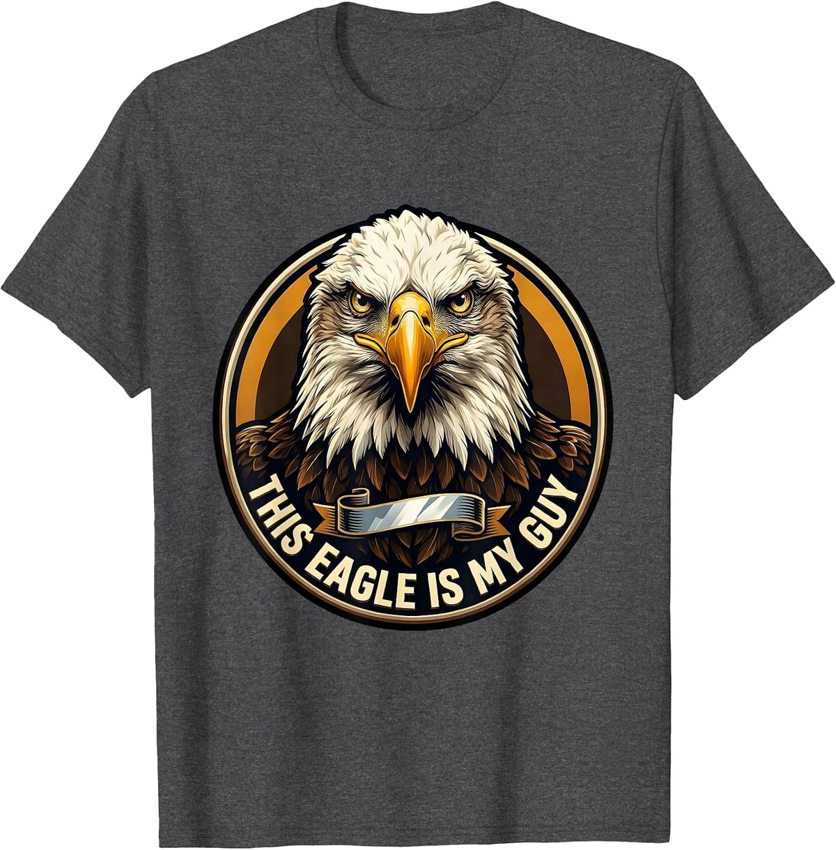Men's This Eagle Is My Guy Faith Eagle Mascot Christian Humor T-Shirt - Dark Heather Grey