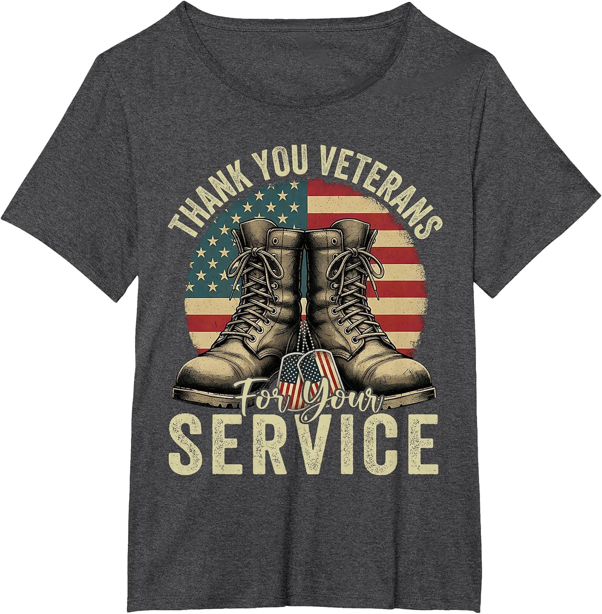 Thank You Veterans for Your Service Veterans Day Men Women T-Shirt - Dark Heather Grey
