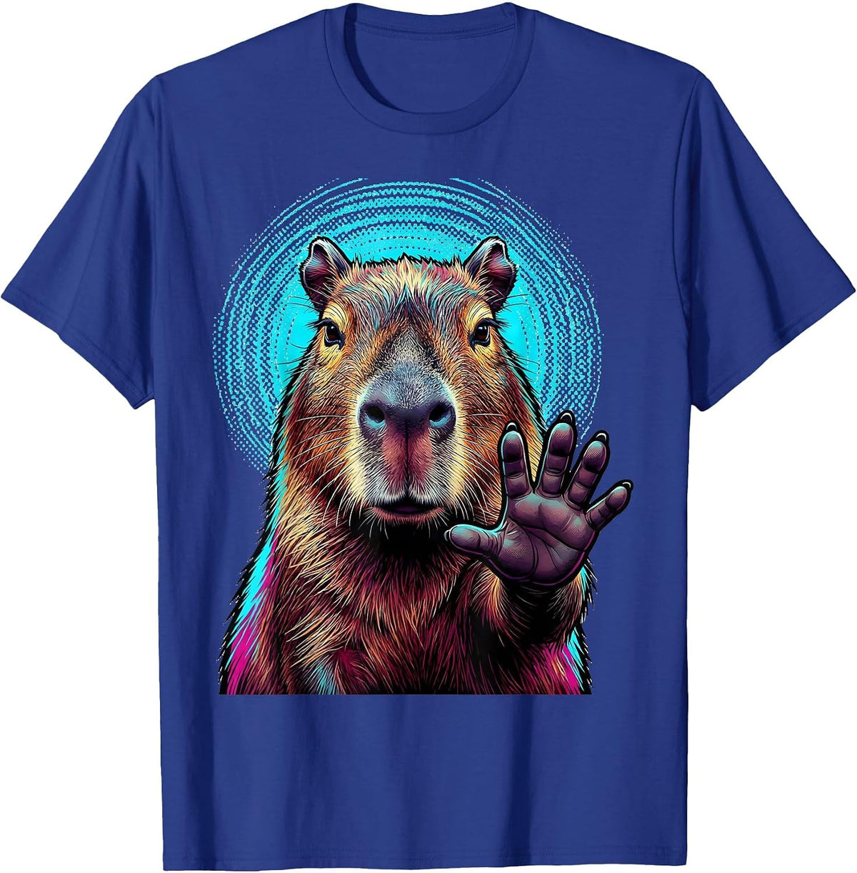 Men's Capybara Pop Art Animal Humor Meme T-Shirt - Royal Blue