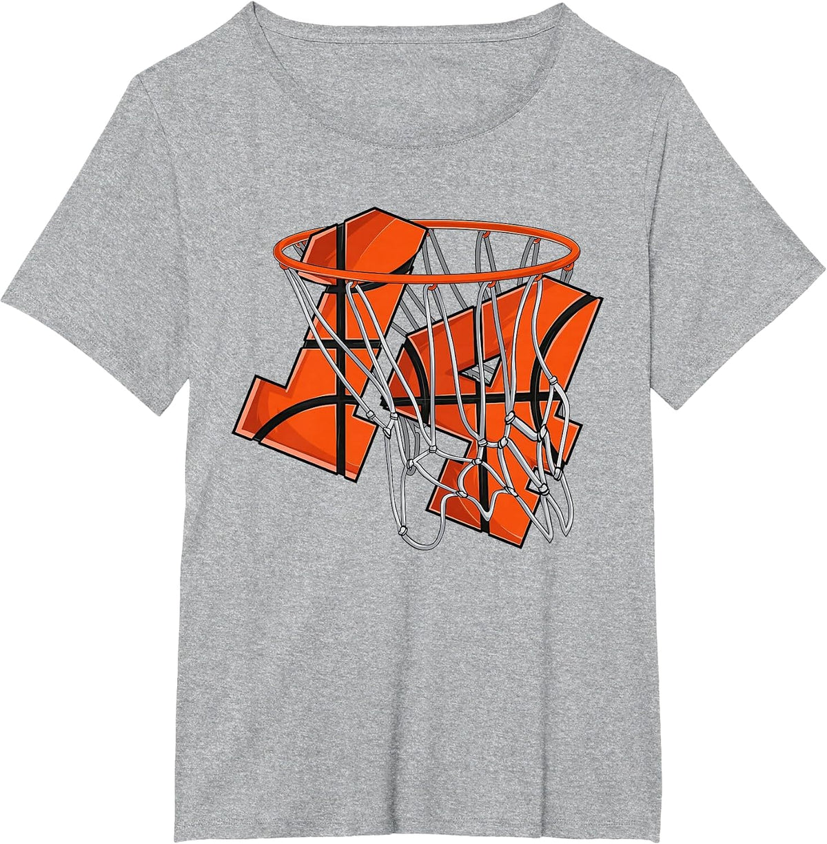 14th Birthday Basketball Shirt Kids, Boys 14 Year Old T-Shirt - Heather Grey