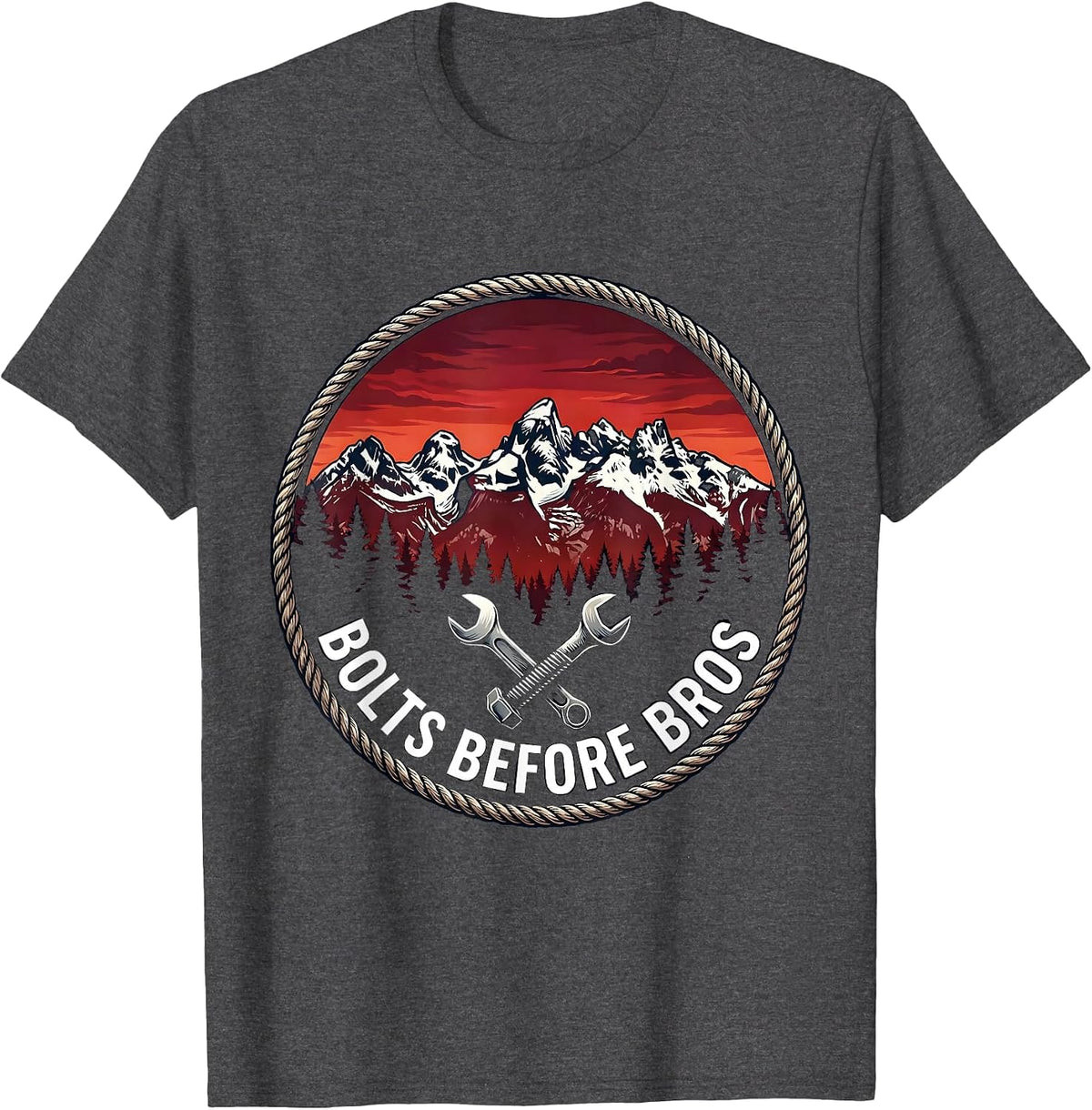 Men's Bolts Before Bros Mechanic Pride Design T-Shirt - Dark Heather Grey