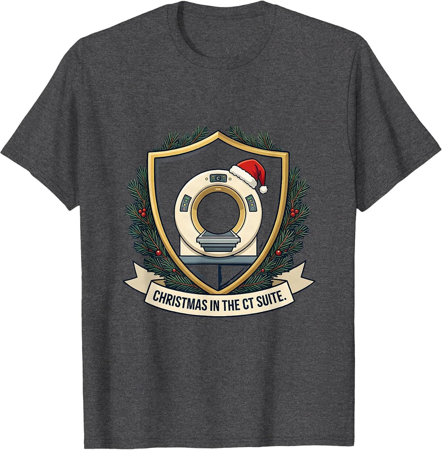Men's Christmas In The CT Suite Radiology Tech Humor Christmas T-Shirt - Dark Heather Grey