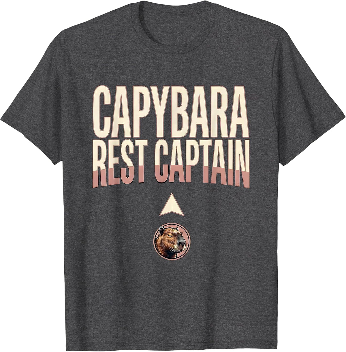 Capybara, Rest Captain Funny Gamer Gaming Meme Humor T-Shirt - Dark Heather Grey