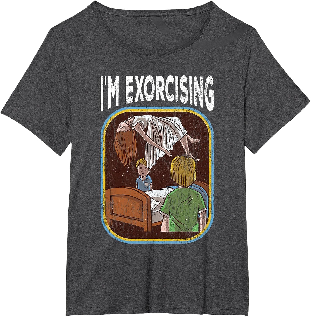 Horror Movie Vintage Nostalgia T-Shirt - Dark Heather Grey