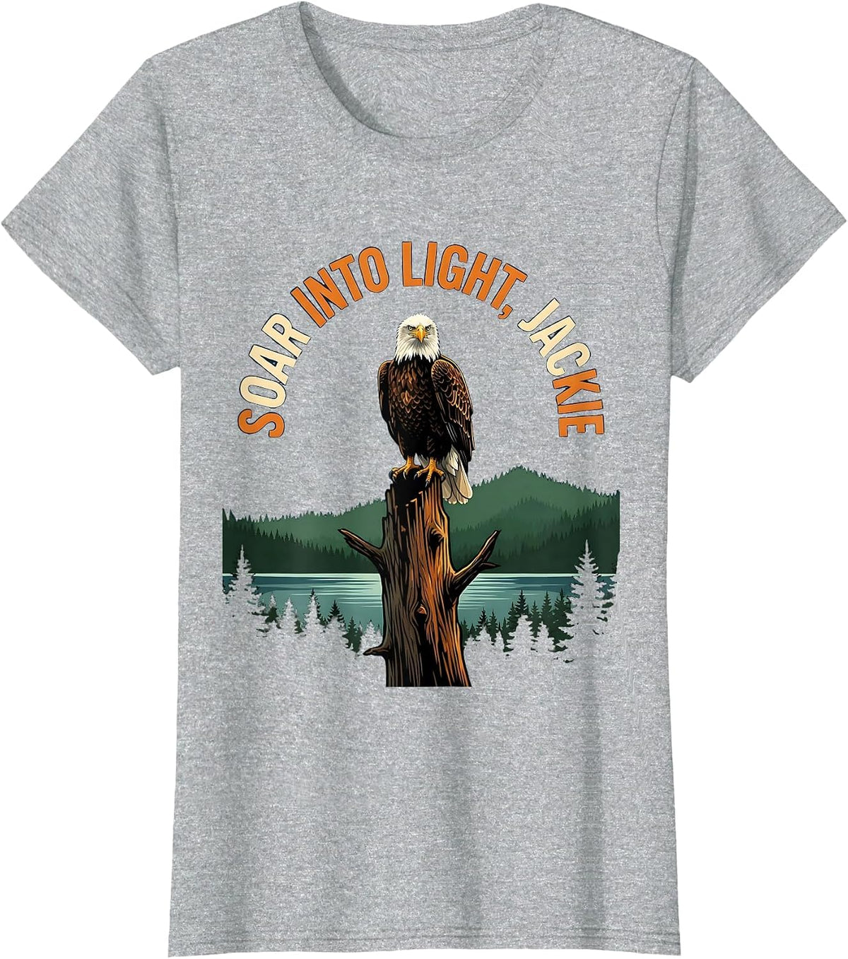 Women's Soar Into Light Jackie Big Bear Eagle Memorial Tribute T-Shirt - Heather Grey