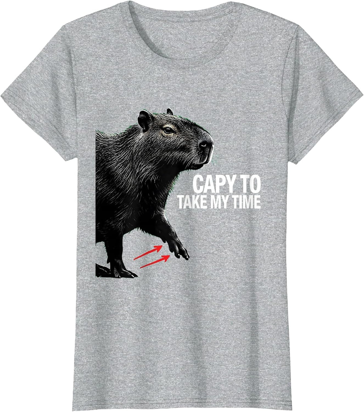 Capy To Take My Time Funny Capybara Animal Humor Youth T-Shirt - Heather Grey