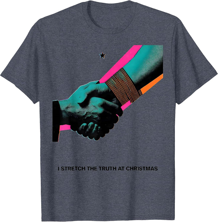 I Stretch The Truth At Christmas Funny Physical Therapist T-Shirt - Heather Blue