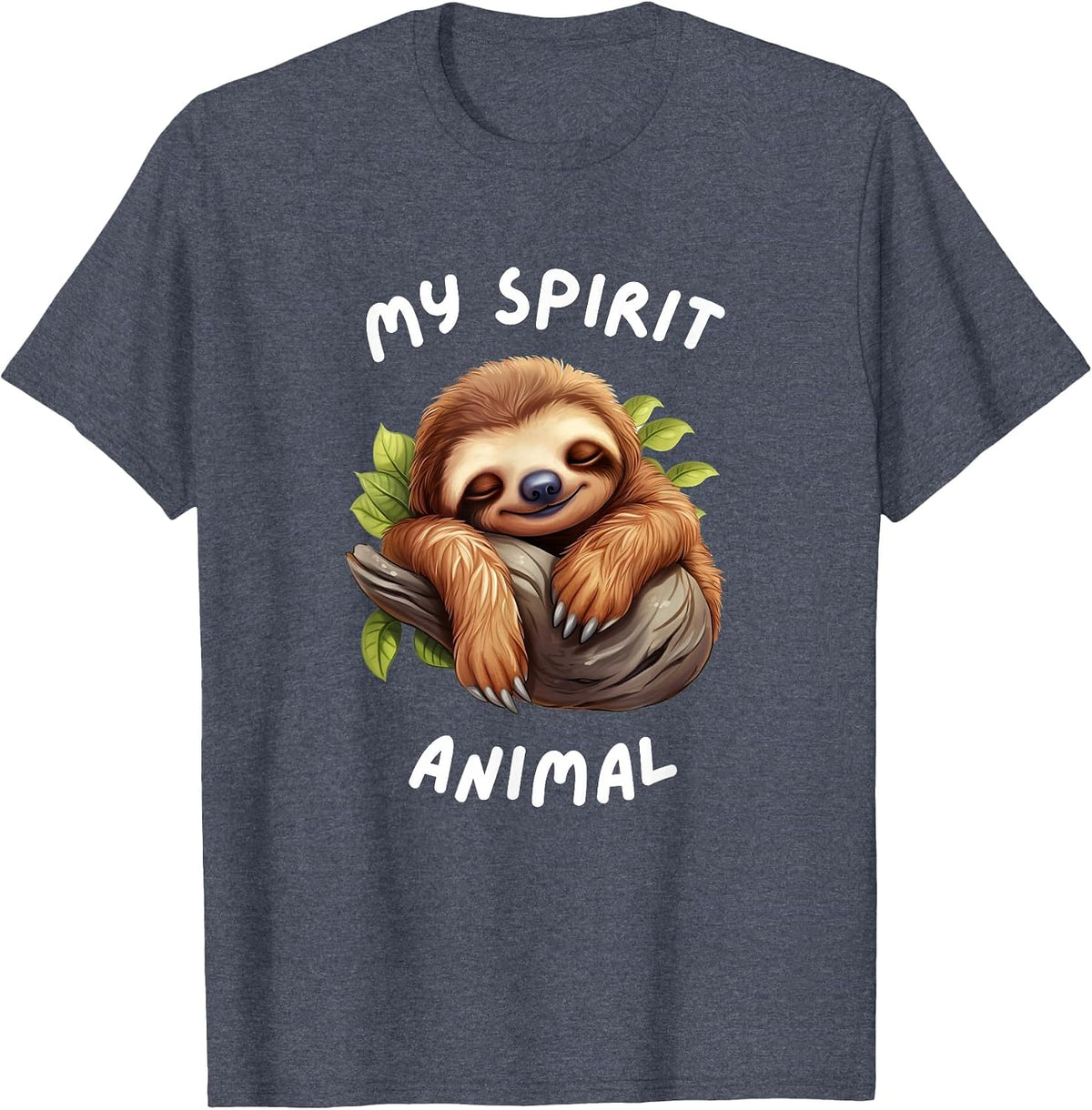 My Spirit Animal - Sloth Lover Funny Design T-Shirt - Heather Blue